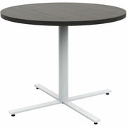 Safco Jurni Cafe Table with Round Top - Round Top - Textured, Powder Coated Base - 36" Table Top Diameter - 29" Height - Cafeteria, Breakroom - Assembly Required - Asian Night - Laminate Top Material - 1 Each