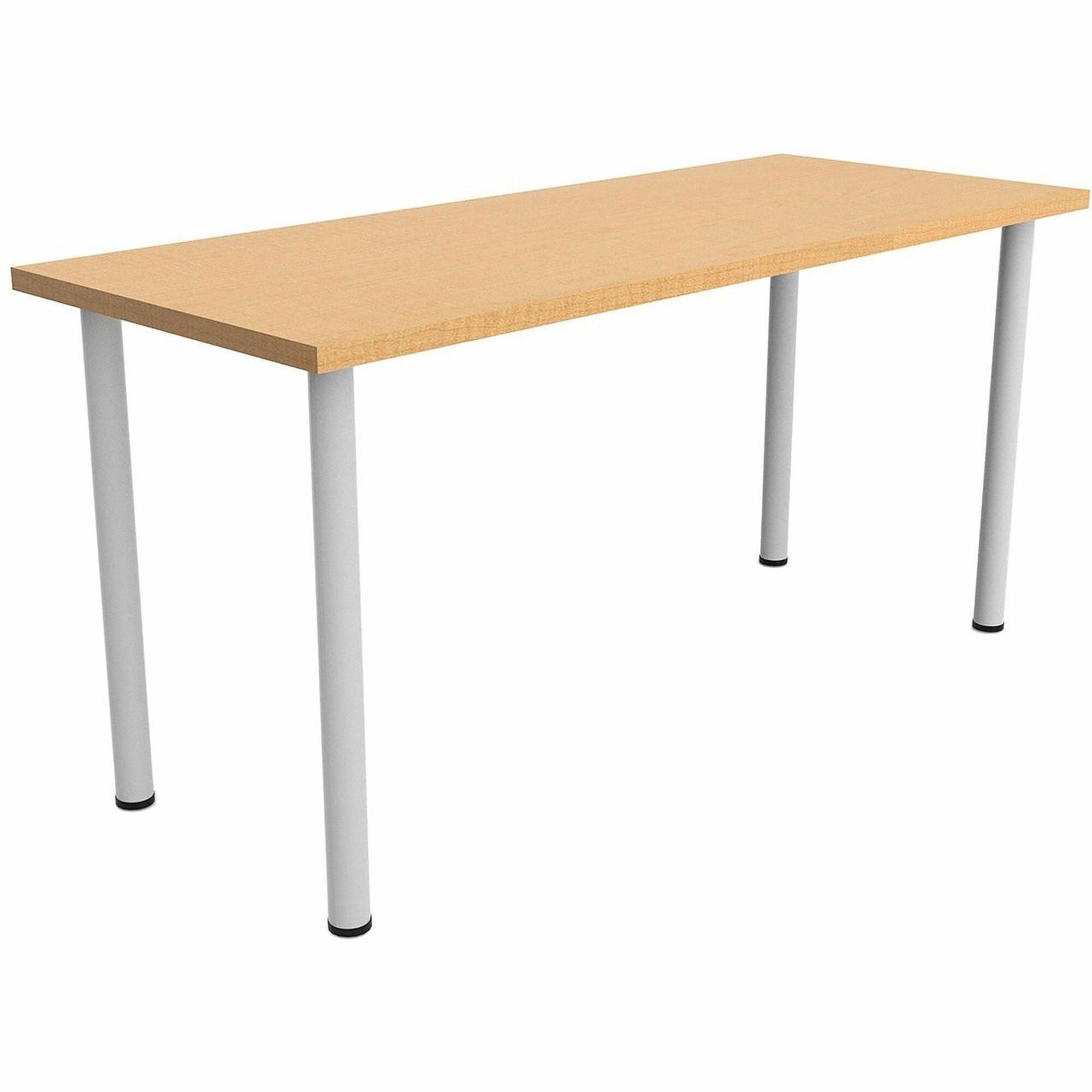 Safco Jurni Multi-Purpose Table with Post Leg & Glides, 60"W x 24"D x 29"H, Fusion Maple Laminate, Modern Style, 1 Each