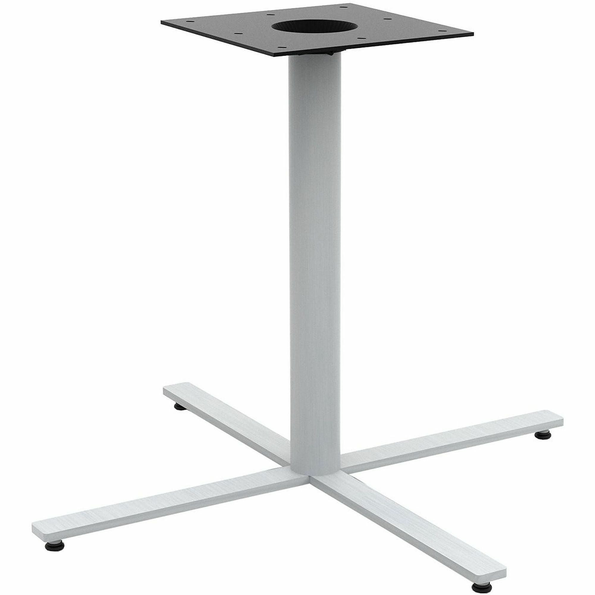 Safco Jurni Cafe Table with Round Top - Round Top - Textured, Powder Coated Base - 36" Table Top Diameter - 29" Height - Cafeteria, Breakroom - Assembly Required - Columbian Walnut - Laminate Top Material - 1 Each