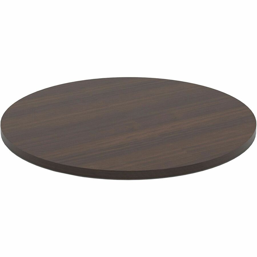 Safco Jurni Cafe Table with Round Top - Round Top - Textured, Powder Coated Base - 36" Table Top Diameter - 29" Height - Cafeteria, Breakroom - Assembly Required - Columbian Walnut - Laminate Top Material - 1 Each