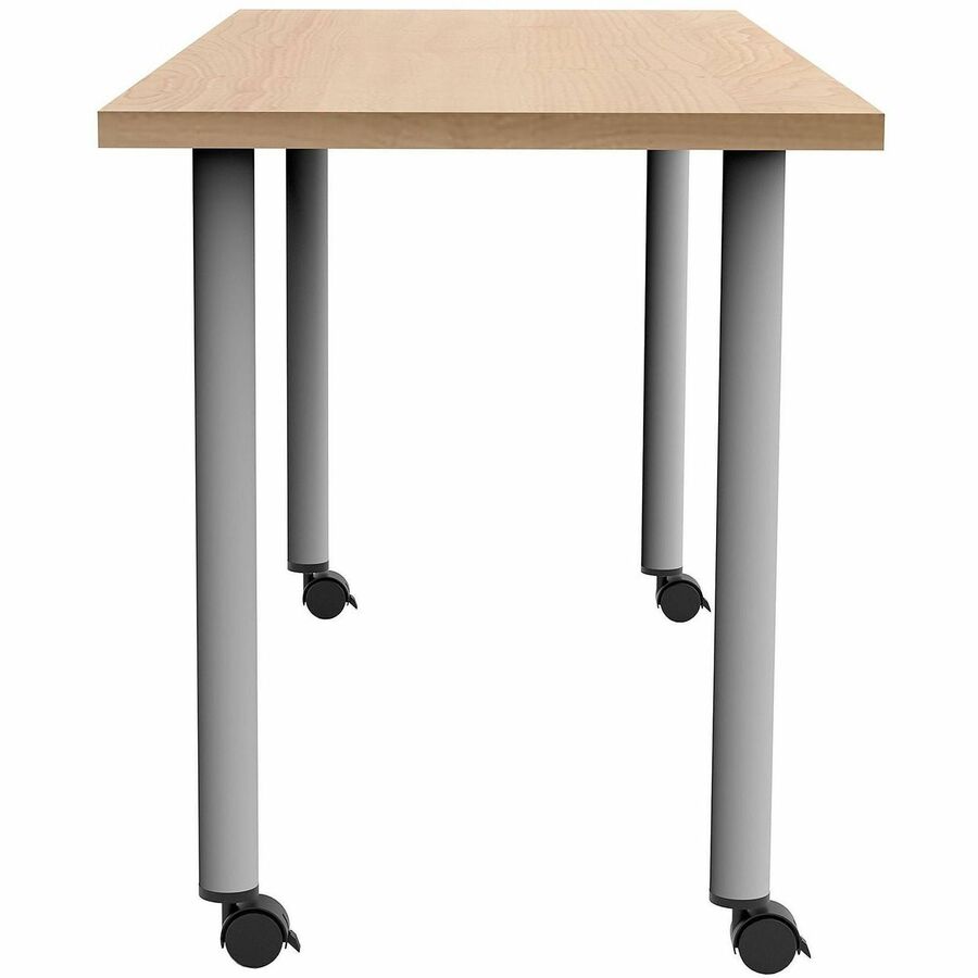 Safco Jurni Multi-Purp. Table w/Post Leg & Casters - Powder Coated Post Leg Base - 60" Table Top Width x 24" Table Top Depth x 1.10" Table Top Thickness - 29" Height - Multipurpose - Assembly Required - Fusion Maple - Laminate Top Material - 1 Each