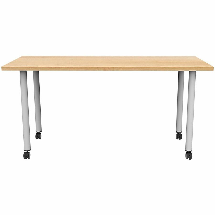 Safco Jurni Multi-Purp. Table w/Post Leg & Casters - Powder Coated Post Leg Base - 60" Table Top Width x 24" Table Top Depth x 1.10" Table Top Thickness - 29" Height - Multipurpose - Assembly Required - Fusion Maple - Laminate Top Material - 1 Each