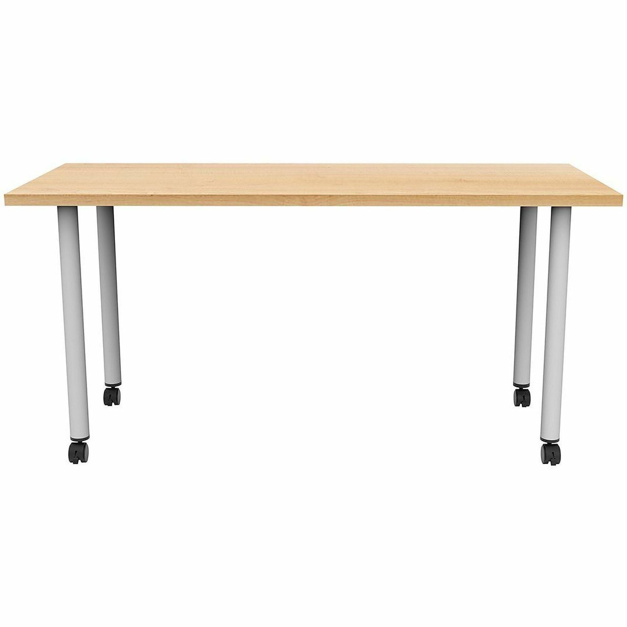 Safco Jurni Multi-Purp. Table w/Post Leg & Casters - Powder Coated Post Leg Base - 60" Table Top Width x 24" Table Top Depth x 1.10" Table Top Thickness - 29" Height - Multipurpose - Assembly Required - Fusion Maple - Laminate Top Material - 1 Each