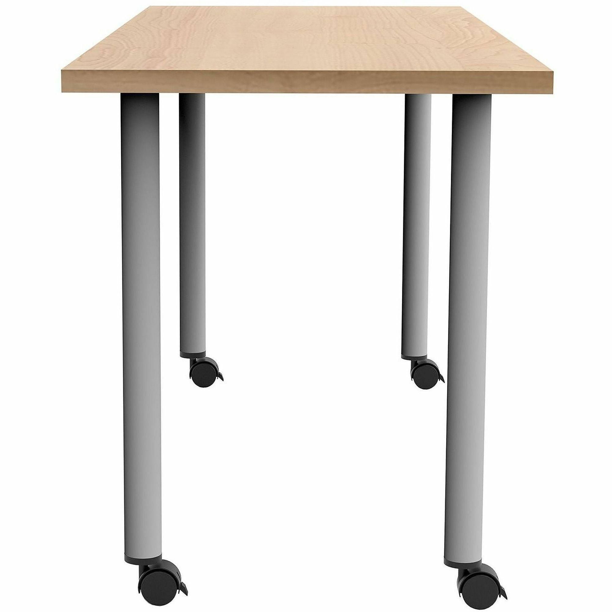 Safco Jurni Multi-Purp. Table w/Post Leg & Casters - Powder Coated Post Leg Base - 60" Table Top Width x 24" Table Top Depth x 1.10" Table Top Thickness - 29" Height - Multipurpose - Assembly Required - Fusion Maple - Laminate Top Material - 1 Each