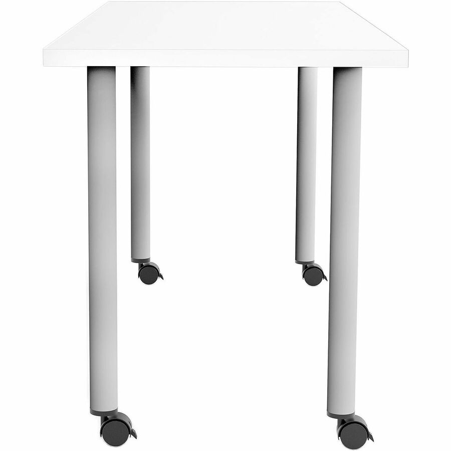 Safco Jurni Multi-Purpose Table with Post Leg & Casters, 60" x 24" x 29", Designer White, Laminate Top, 1 Each
