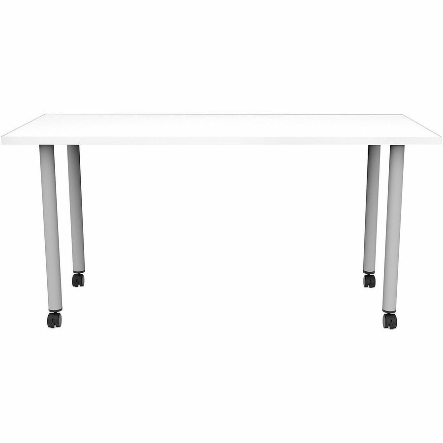 Safco Jurni Multi-Purpose Table with Post Leg & Casters, 60" x 24" x 29", Designer White, Laminate Top, 1 Each