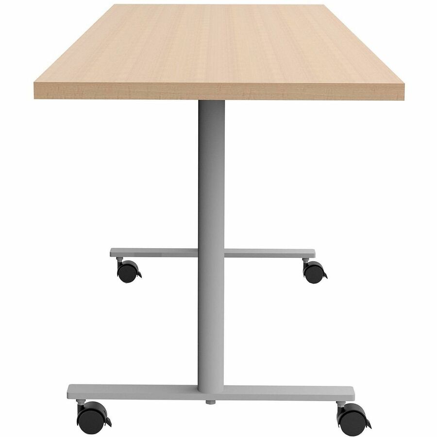 Safco Jurni Multi-Purpose Table with T-Leg & Casters, 72" x 24", Fusion Maple, Laminate Top, Powder Coated Base, 29" Height, 1 Each