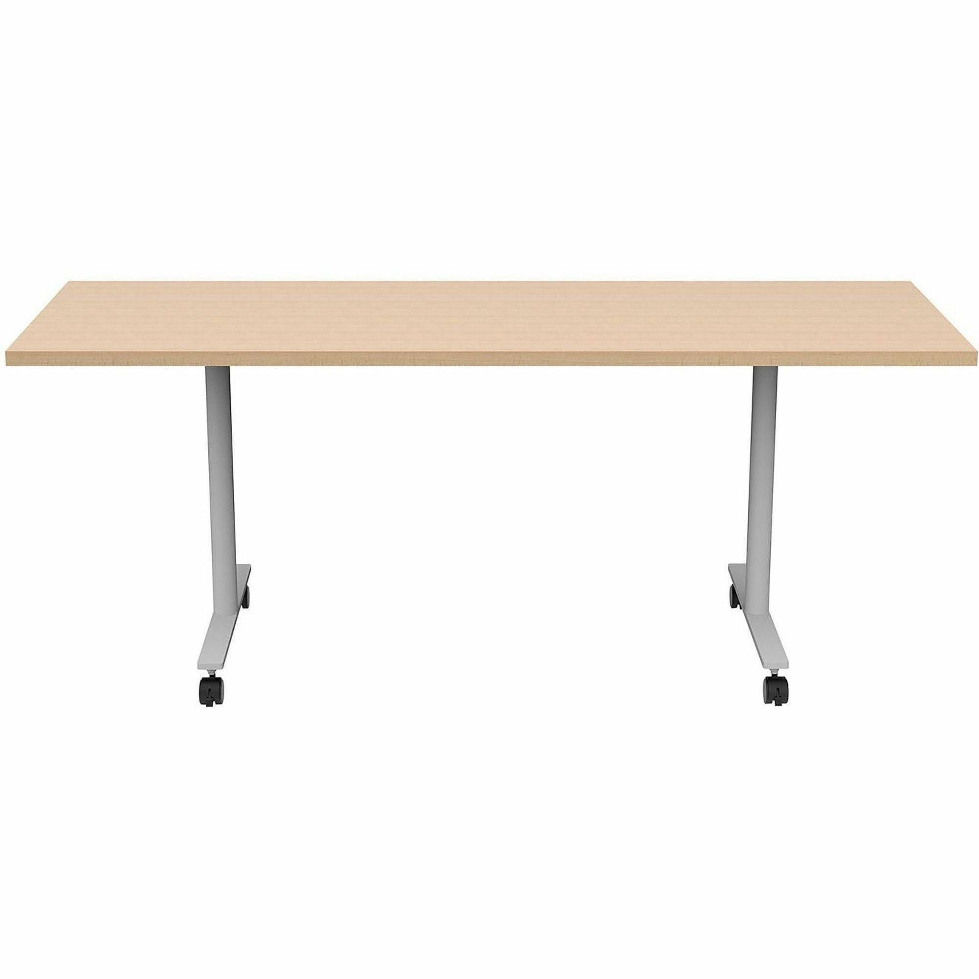 Safco Jurni Multi-Purpose Table with T-Leg & Casters, 72" x 24", Fusion Maple, Laminate Top, Powder Coated Base, 29" Height, 1 Each