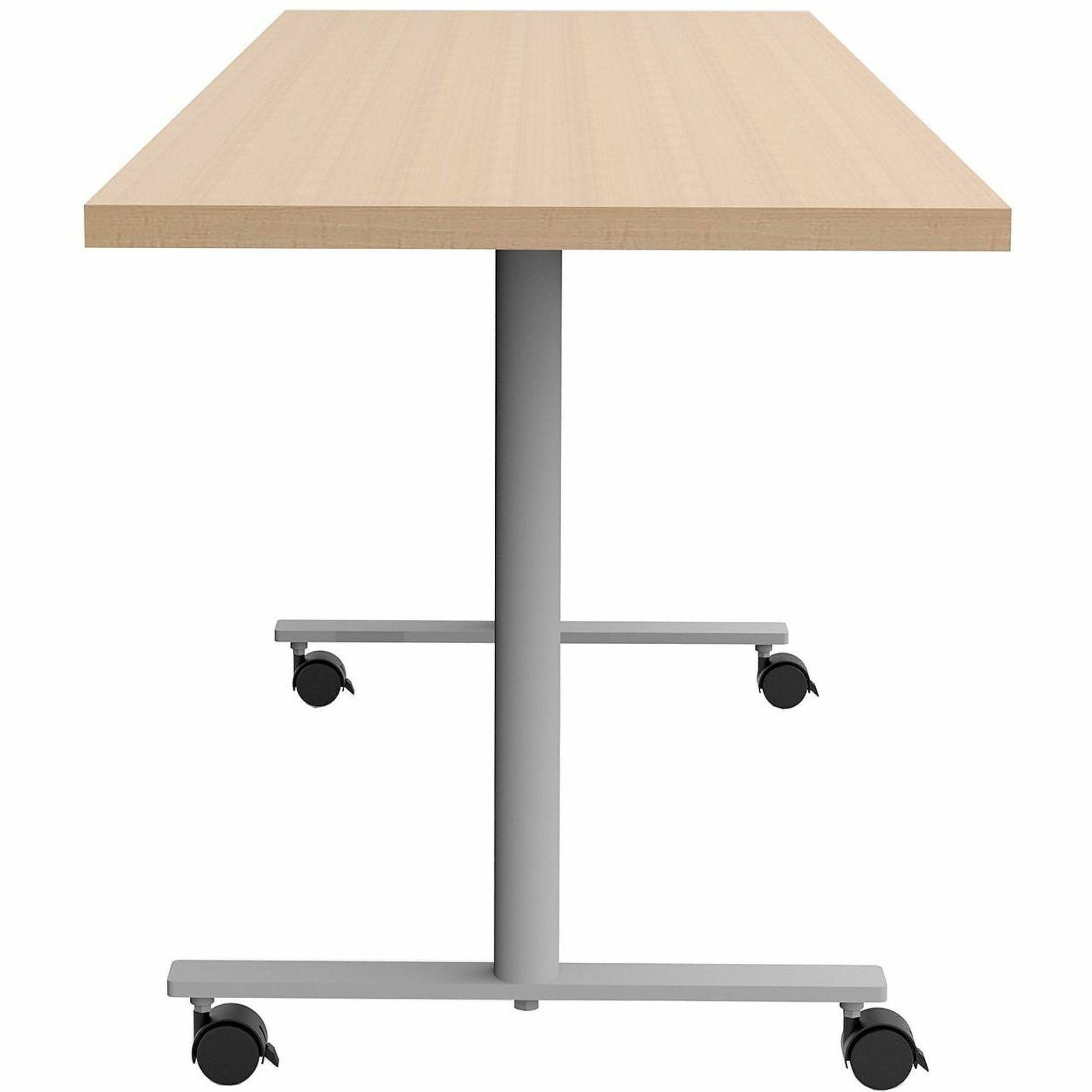Safco Jurni Multi-Purpose Table with T-Leg & Casters, 72" x 24", Fusion Maple, Laminate Top, Powder Coated Base, 29" Height, 1 Each