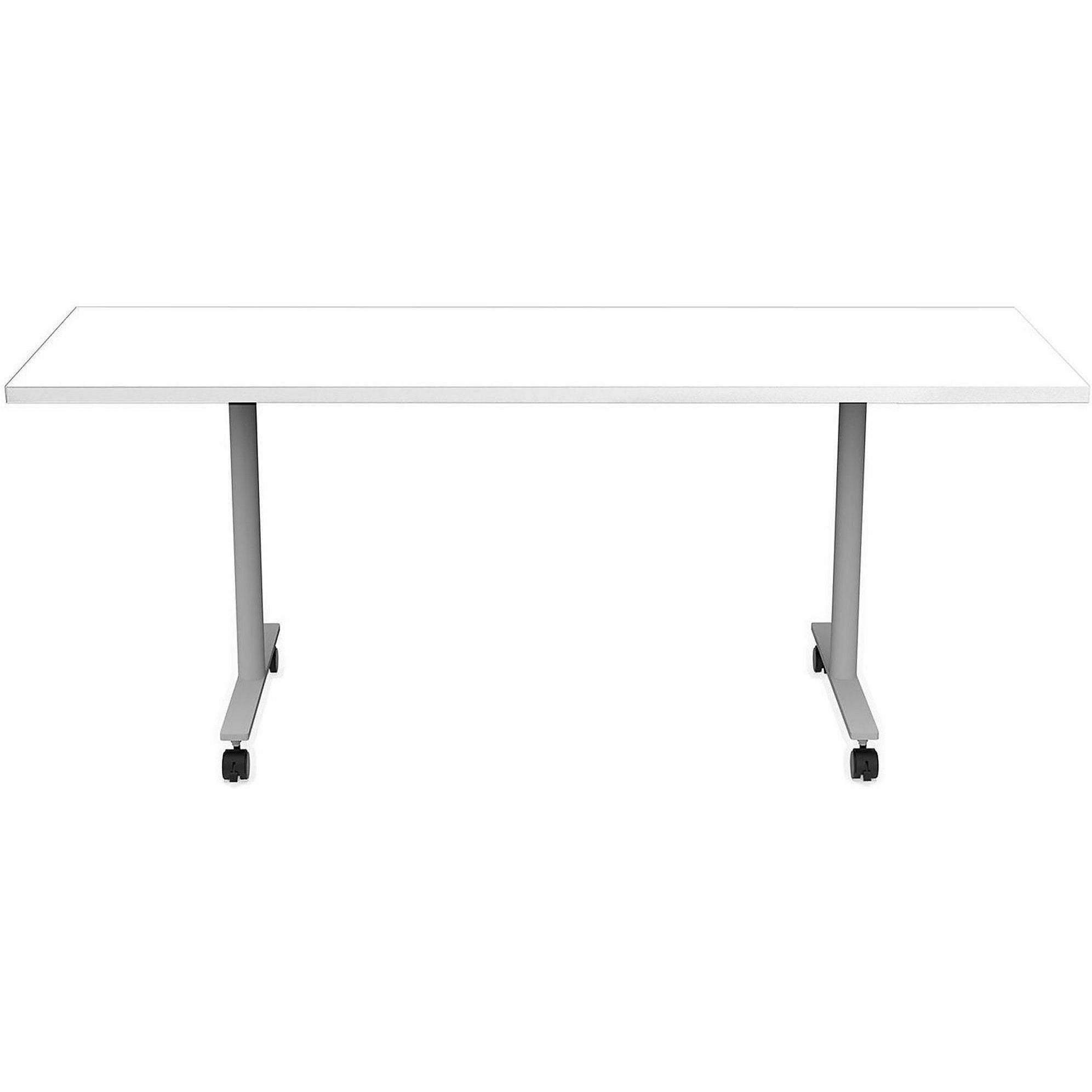 Safco Jurni Multi-Purpose Table with T-Leg & Casters, 72" x 24", Designer White, Laminate Top, Powder Coated Base, 29" Height, 1 Each