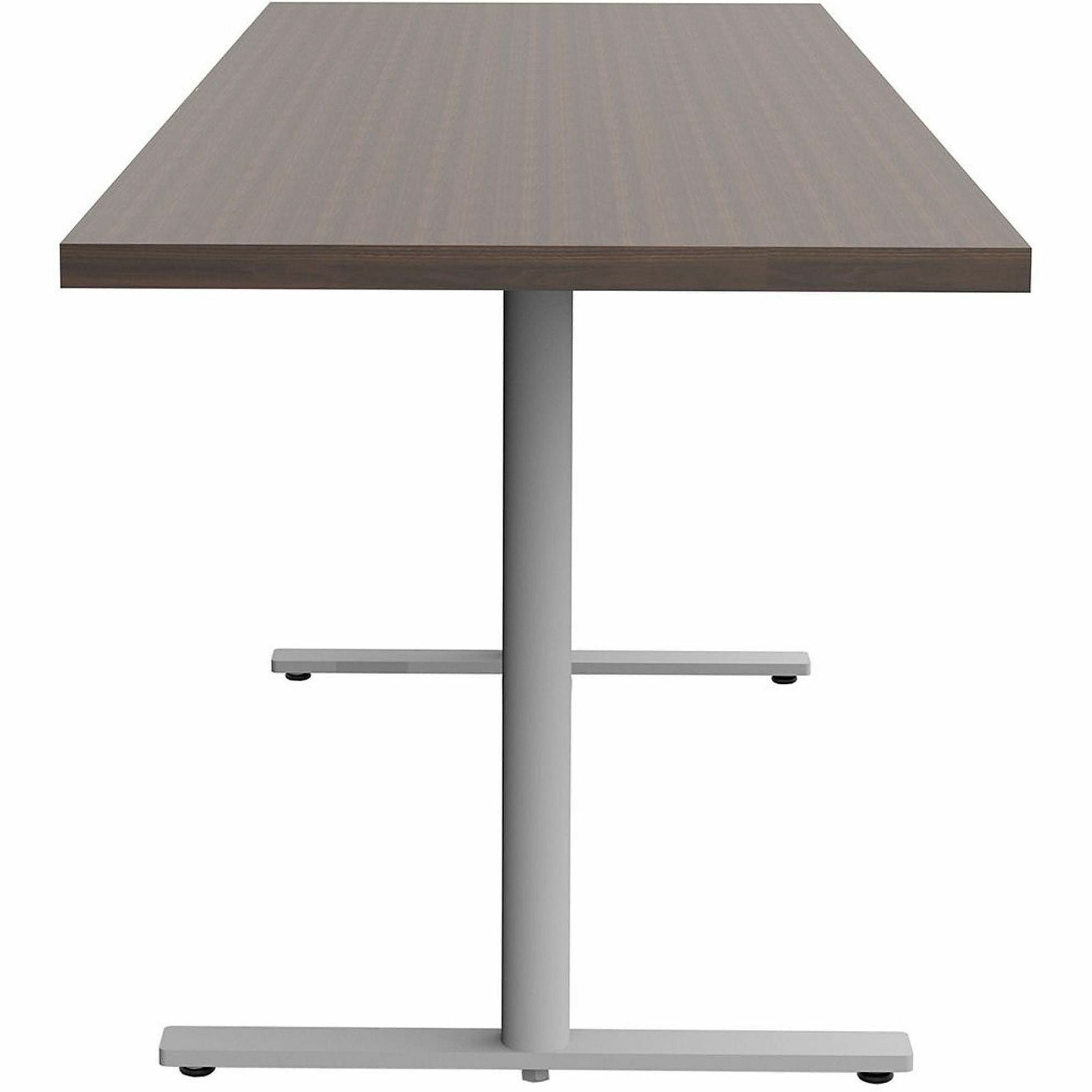 Safco Jurni Multi-Purpose Table with T-Leg & Glides, 72" x 24" x 29", Columbian Walnut, Laminate Top, Powder Coated Textured Base, 1 Each