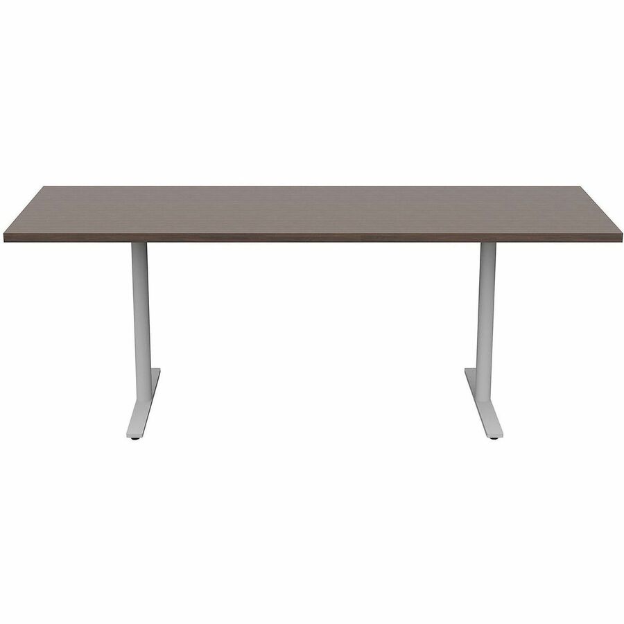Safco Jurni Multi-Purpose Table with T-Leg & Glides, 72" x 24" x 29", Columbian Walnut, Laminate Top, Powder Coated Textured Base, 1 Each