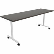 Safco Jurni Multi-Purpose Table with T-Leg & Casters, 72" x 24", Laminate Top, Powder Coated Base, Asian Night Finish, 1 Each
