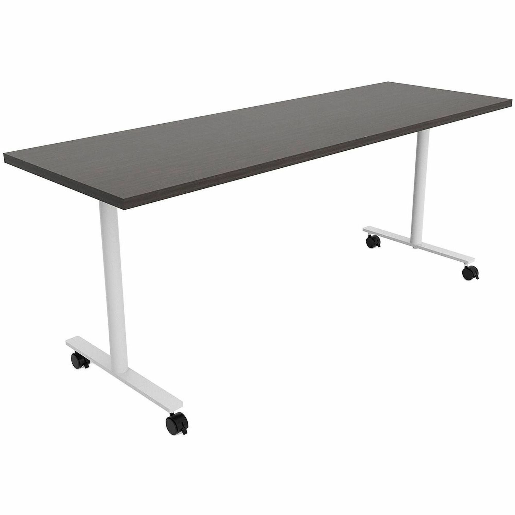 Safco Jurni Multi-Purpose Table with T-Leg & Casters, 72" x 24", Laminate Top, Powder Coated Base, Asian Night Finish, 1 Each