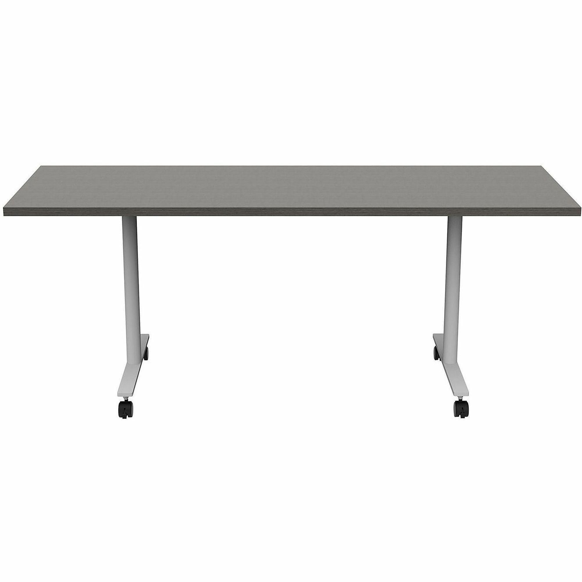 Safco Jurni Multi-Purpose Table with T-Leg & Casters, 72" x 24", Laminate Top, Powder Coated Base, Asian Night Finish, 1 Each