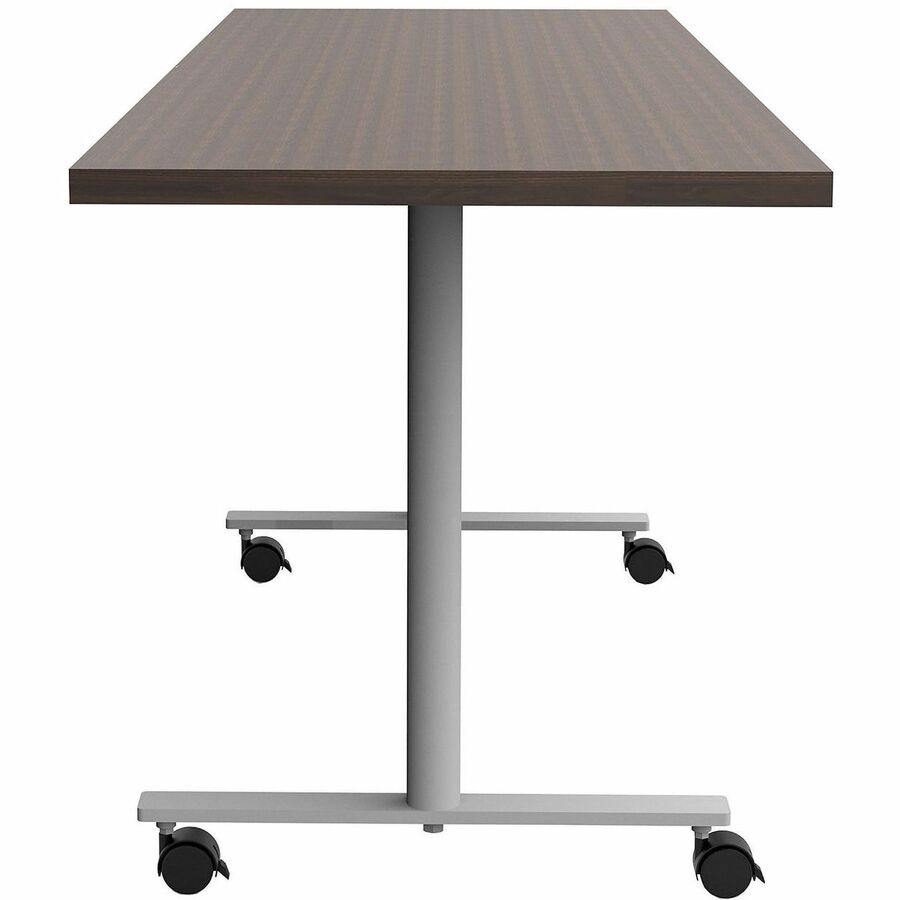 Safco Jurni Multi-Purpose Table with T-Leg & Casters, 72" x 24", Columbian Walnut, Laminate Top, Powder Coated Base, 29" Height, 1 Each