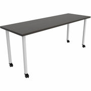 Safco Jurni Multi-Purpose Table with Post Leg & Casters, 72" x 24" Laminate Top, Powder Coated Base, Asian Night Finish, 29" Height, 1 Each