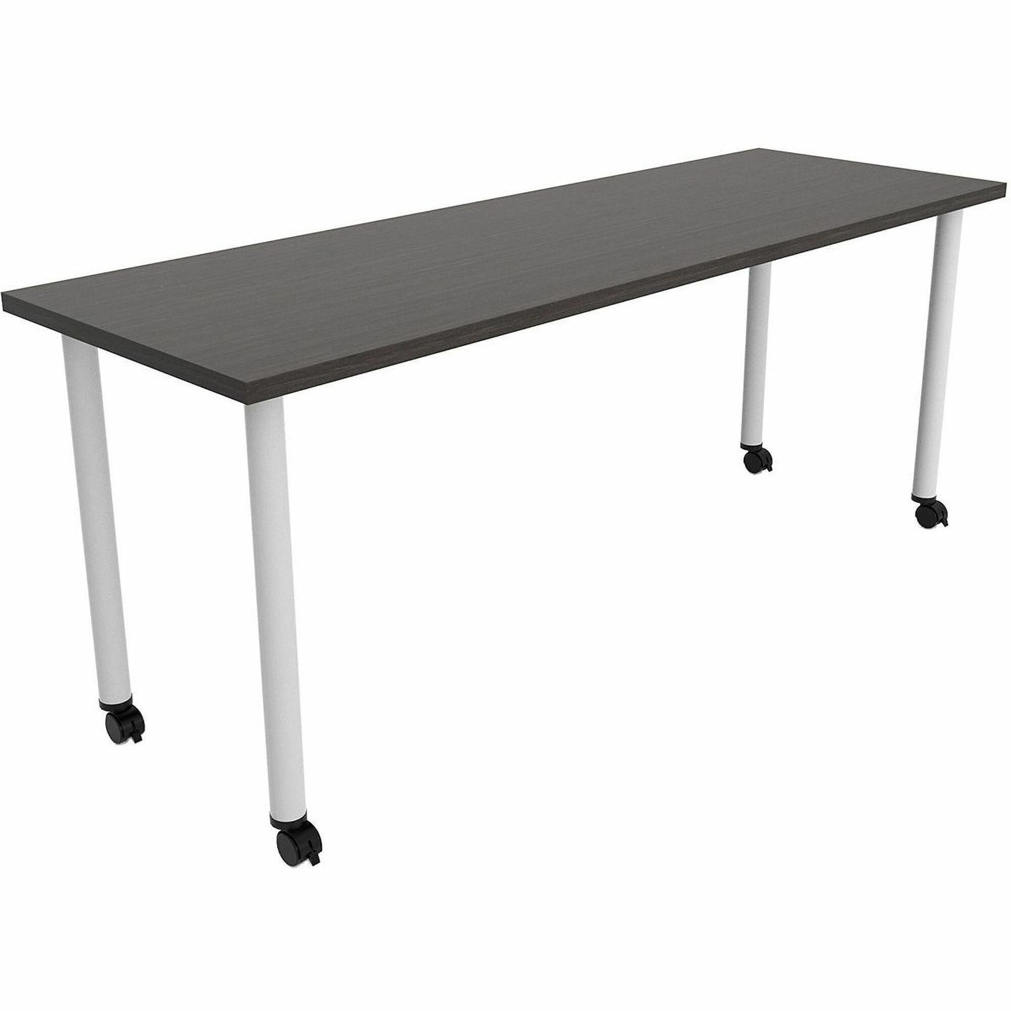 Safco Jurni Multi-Purpose Table with Post Leg & Casters, 72" x 24" Laminate Top, Powder Coated Base, Asian Night Finish, 29" Height, 1 Each