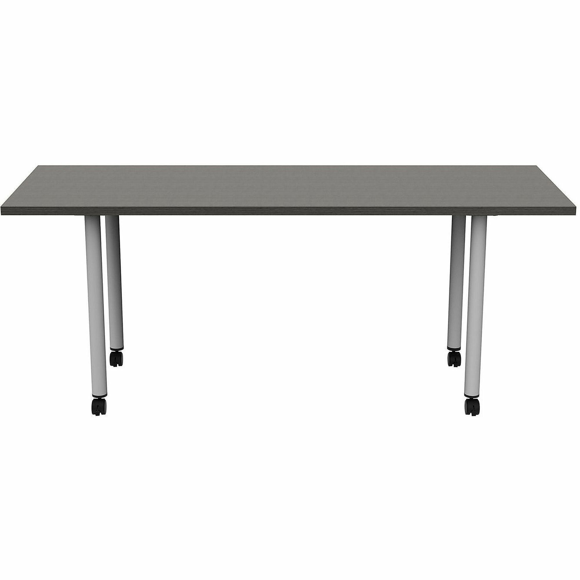 Safco Jurni Multi-Purpose Table with Post Leg & Casters, 72" x 24" Laminate Top, Powder Coated Base, Asian Night Finish, 29" Height, 1 Each