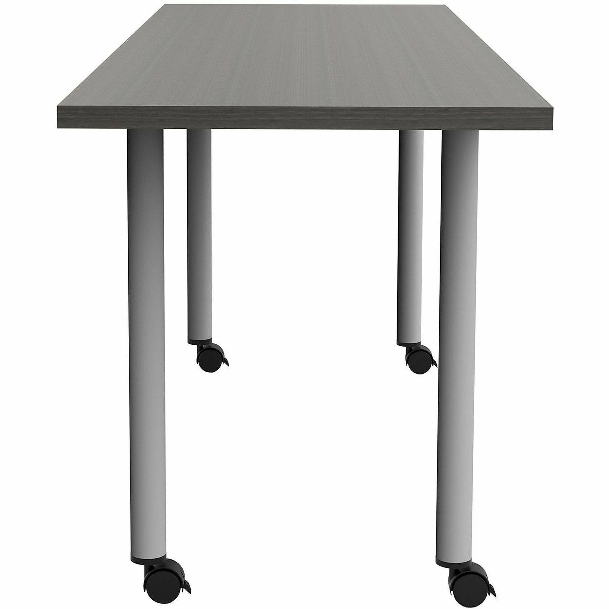 Safco Jurni Multi-Purpose Table with Post Leg & Casters, 72" x 24" Laminate Top, Powder Coated Base, Asian Night Finish, 29" Height, 1 Each