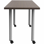 Safco Jurni Multi-Purpose Table with Post Leg & Casters, 72" x 24" Laminated Top, Columbian Walnut, 29" Height, 1 Each