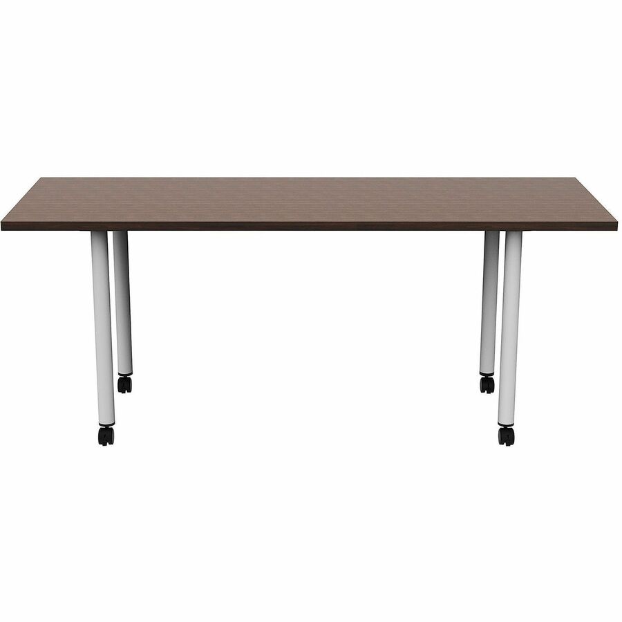 Safco Jurni Multi-Purpose Table with Post Leg & Casters, 72" x 24" Laminated Top, Columbian Walnut, 29" Height, 1 Each