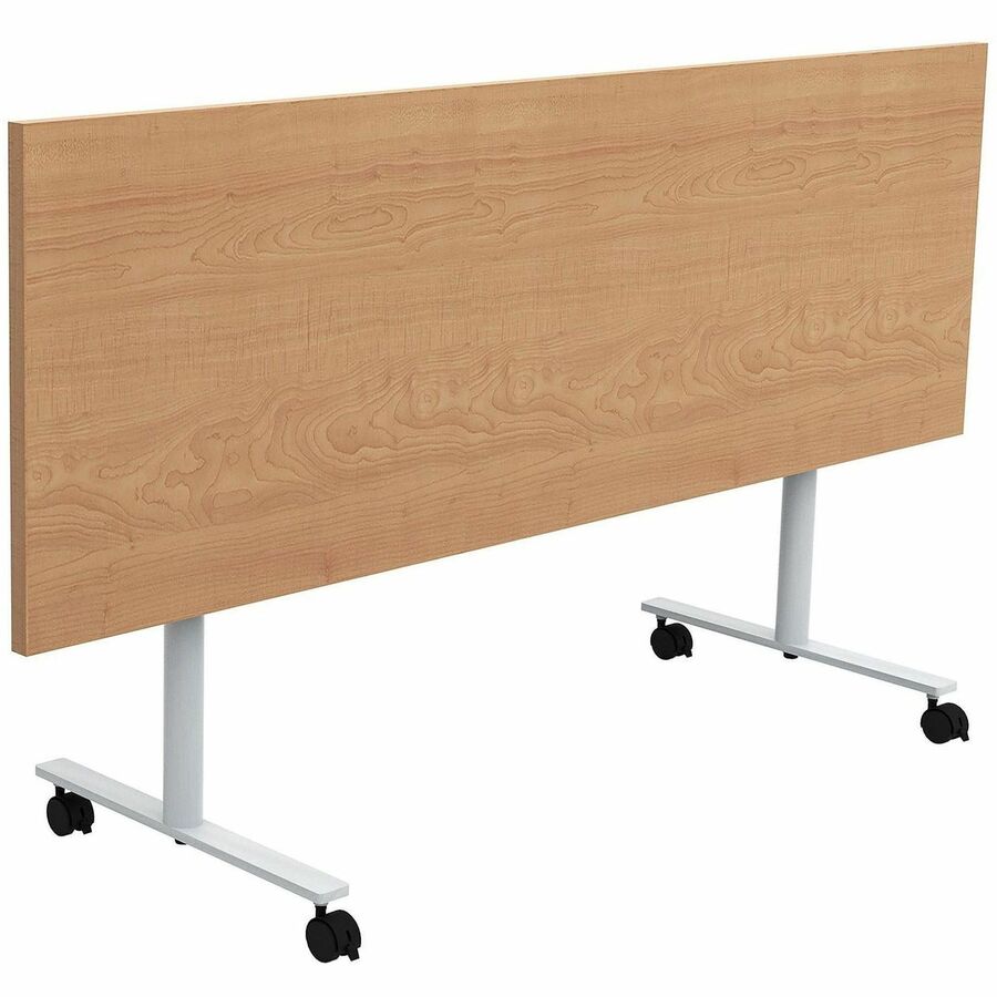 Safco Jurni Flip Table with Casters, 72" x 24" Laminate Top, T-shaped Powder Coated Base, Fusion Maple, 29" Height, 1 Each