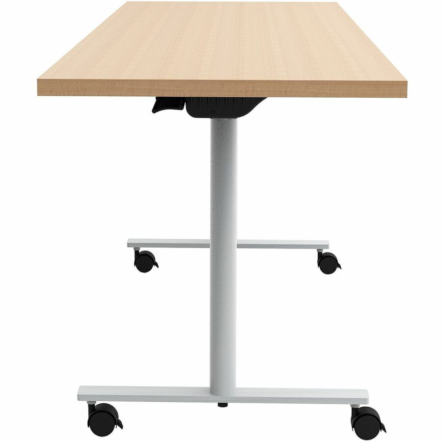 Safco Jurni Flip Table with Casters, 72" x 24" Laminate Top, T-shaped Powder Coated Base, Fusion Maple, 29" Height, 1 Each