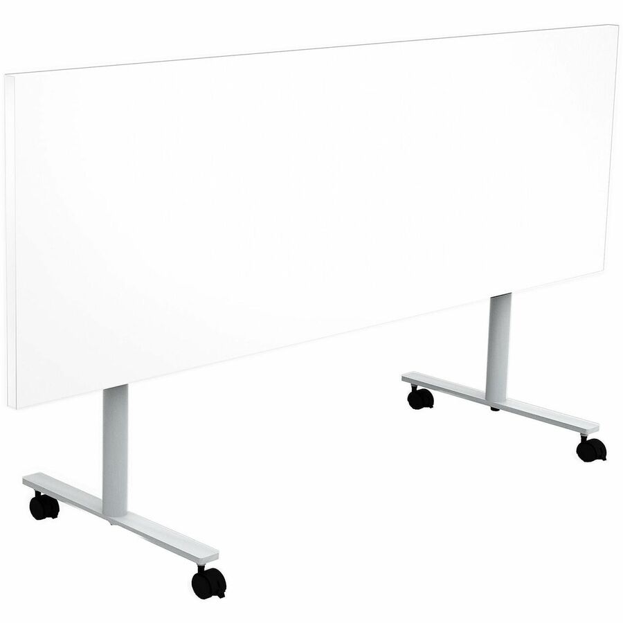 Safco Jurni Flip Table with Casters, 72" x 24" Laminated Top, T-shaped Powder Coated Base, Designer White, 29" Height, 1 Each
