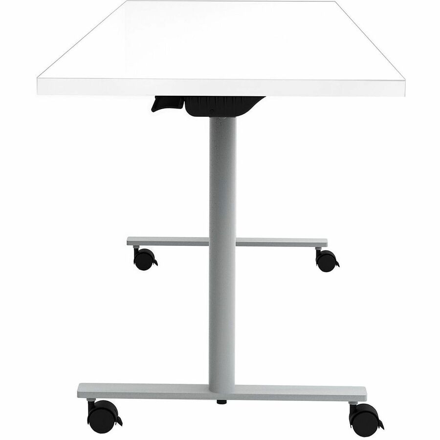 Safco Jurni Flip Table with Casters, 72" x 24" Laminated Top, T-shaped Powder Coated Base, Designer White, 29" Height, 1 Each