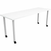 Safco Jurni Multi-Purpose Table with Post Leg & Casters, 72" x 24" Laminated Top, Designer White, 29" Height, 1 Each
