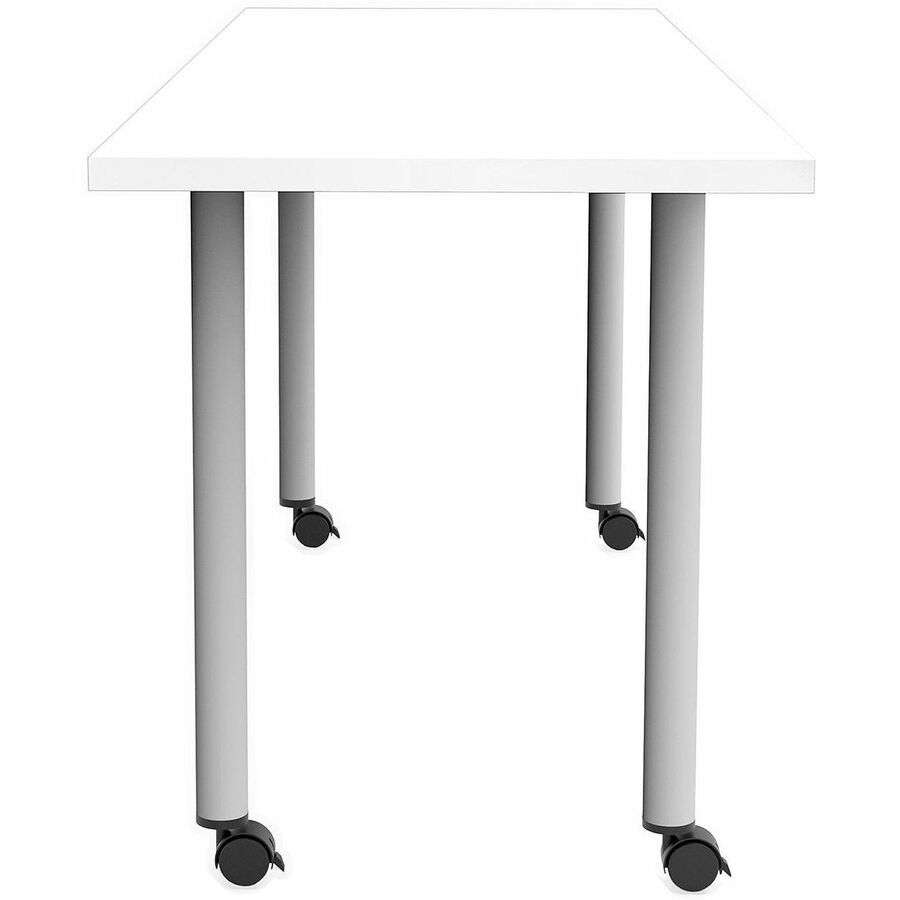 Safco Jurni Multi-Purpose Table with Post Leg & Casters, 72" x 24" Laminated Top, Designer White, 29" Height, 1 Each