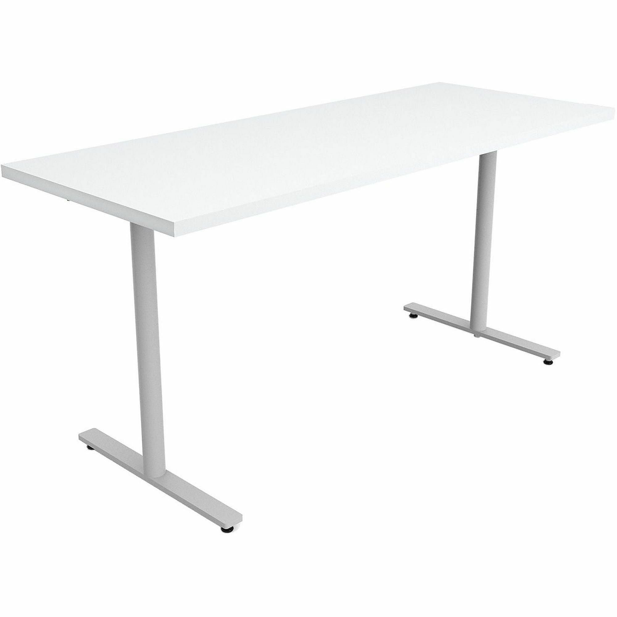 Safco Jurni Multi-Purpose Table with T-Leg & Glides, 72" x 24" Laminate Top, Designer White, 29" Height, 1 Each