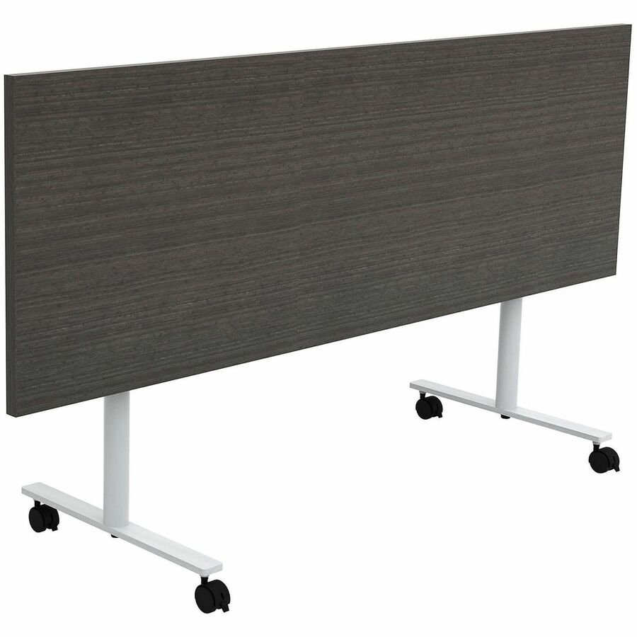 Safco Jurni Flip Table with Casters, 72" x 24" Laminated Top, T-shaped Powder Coated Base, Asian Night Finish, 29" Height, 1 Each