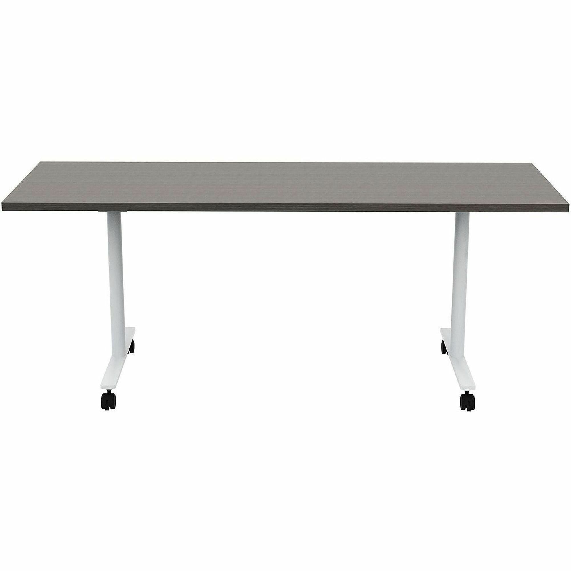 Safco Jurni Flip Table with Casters, 72" x 24" Laminated Top, T-shaped Powder Coated Base, Asian Night Finish, 29" Height, 1 Each