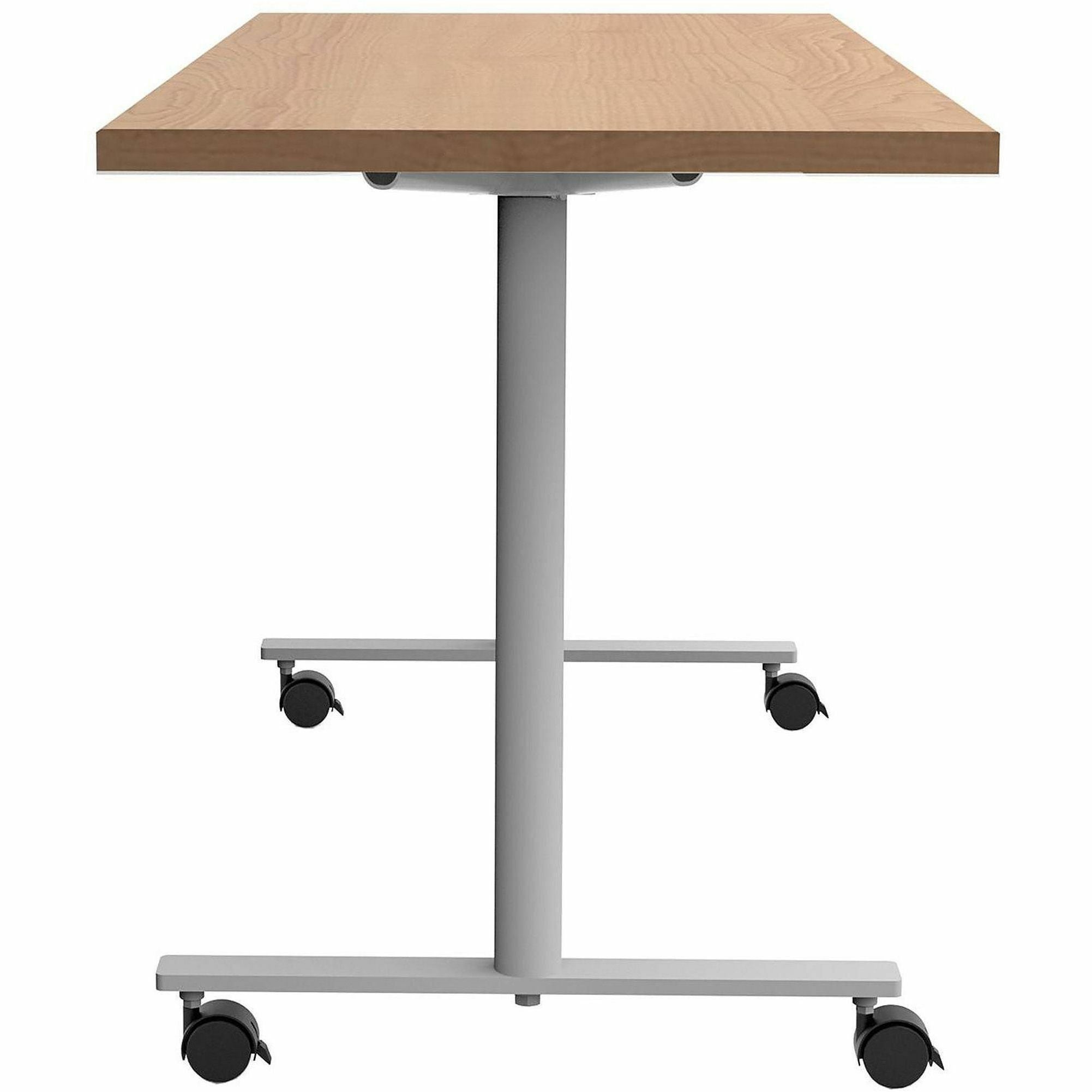 Safco Jurni Multi-Purpose Table with T-Leg & Casters, 60" x 24" Laminate Top, Fusion Maple Finish, 29" Height, 1 Each