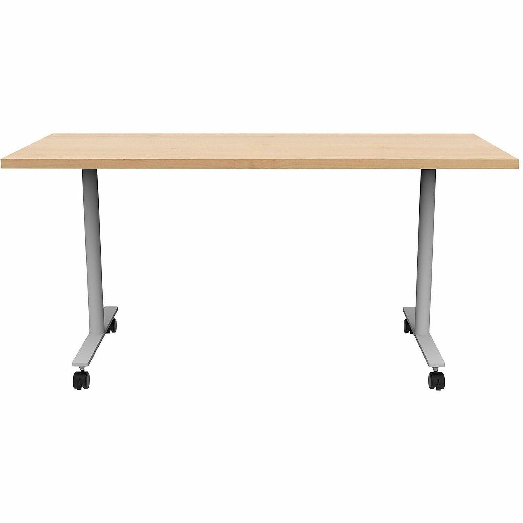Safco Jurni Multi-Purpose Table with T-Leg & Casters, 60" x 24" Laminate Top, Fusion Maple Finish, 29" Height, 1 Each