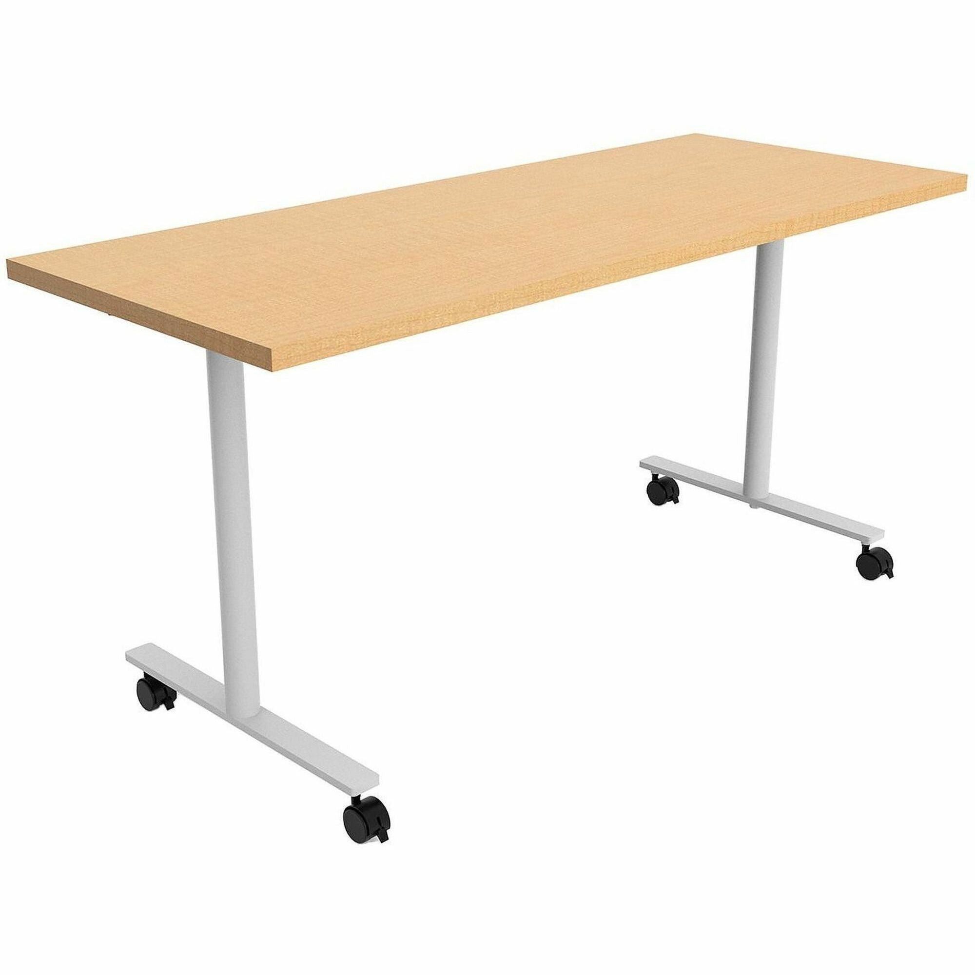 Safco Jurni Multi-Purpose Table with T-Leg & Casters, 60" x 24" Laminate Top, Fusion Maple Finish, 29" Height, 1 Each