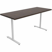 Safco Jurni Multi-Purpose Table with T-Leg & Glides, 60" x 24" x 29", Columbian Walnut Laminate, Modern Style, Textured Powder Coated Base, 1 Each