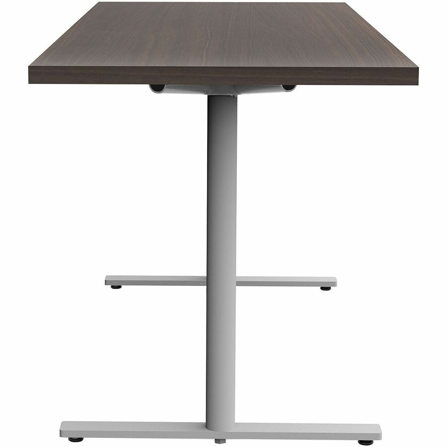 Safco Jurni Multi-Purpose Table with T-Leg & Glides, 60" x 24" x 29", Columbian Walnut Laminate, Modern Style, Textured Powder Coated Base, 1 Each