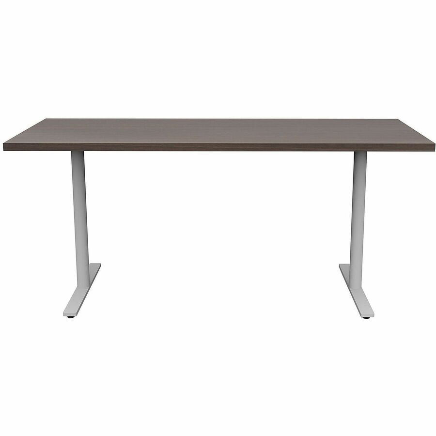 Safco Jurni Multi-Purpose Table with T-Leg & Glides, 60" x 24" x 29", Columbian Walnut Laminate, Modern Style, Textured Powder Coated Base, 1 Each