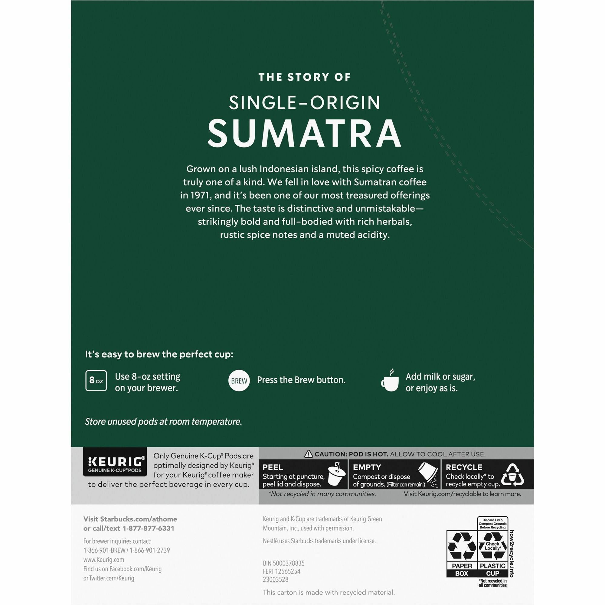 Dark - 24 K-Cup - K-Cup - Sumatra Blend - 4 / Carton