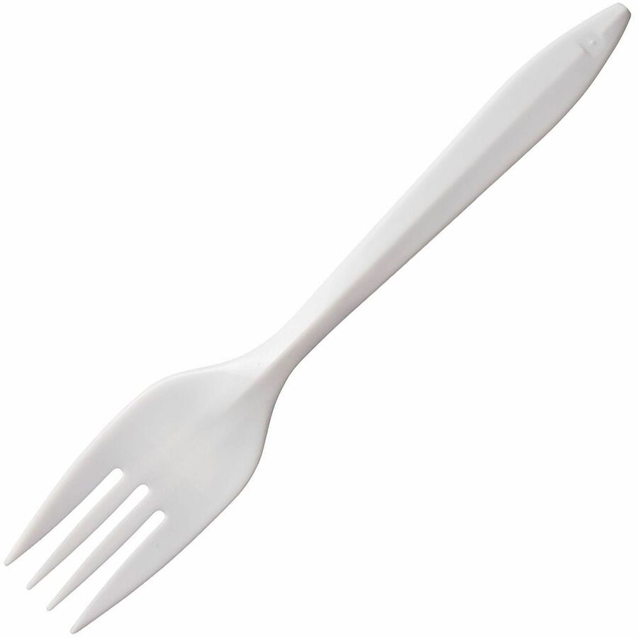 Solo Style Setter by Dart Cutlery Disposable - Fork - Fork - Food, Cafeteria, Barbecue, Breakroom - Disposable - Polypropylene, Plastic - White - 1 Carton