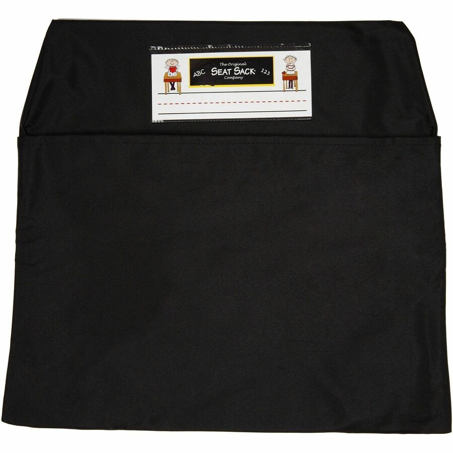 Seat Sack Classroom Pack One-Pocket Seat Sacks - 1 Pocket(s) - 1 Compartment(s) - 15" Width x 2" Depth - Chair - Durable, Desk Space, Washable, Expandable - Black - Poly Cotton - 1 Each