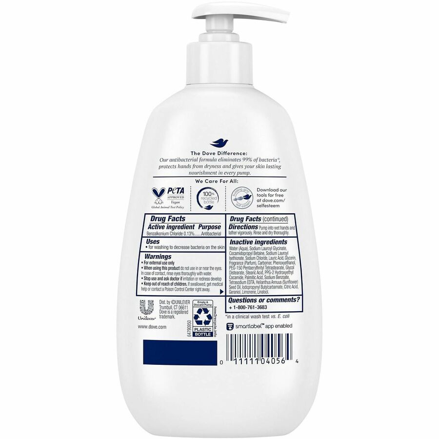 Dove Adv.-Care Antibacterial Hand Wash - Kill Germs, Bacteria Remover - Hand - Moisturizing - Antibacterial - White - 1 Each