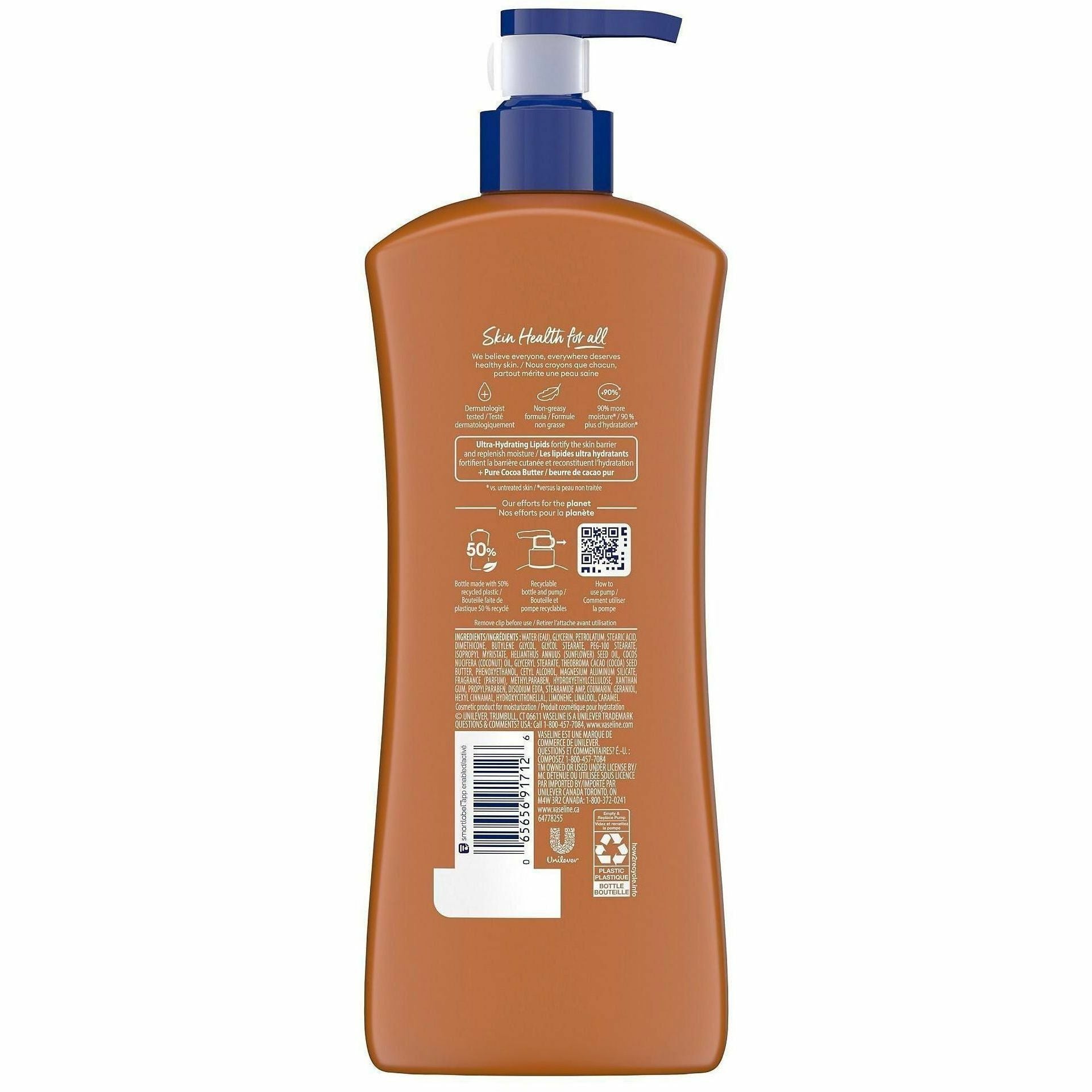Vaseline Cocoa Radiant Hydrating Lotion - Lotion - 20.30 fl oz - For Dry Skin - Applicable on Body - Body, Skin - Moisturising, Non-greasy, Absorbs Quickly - 1 Each