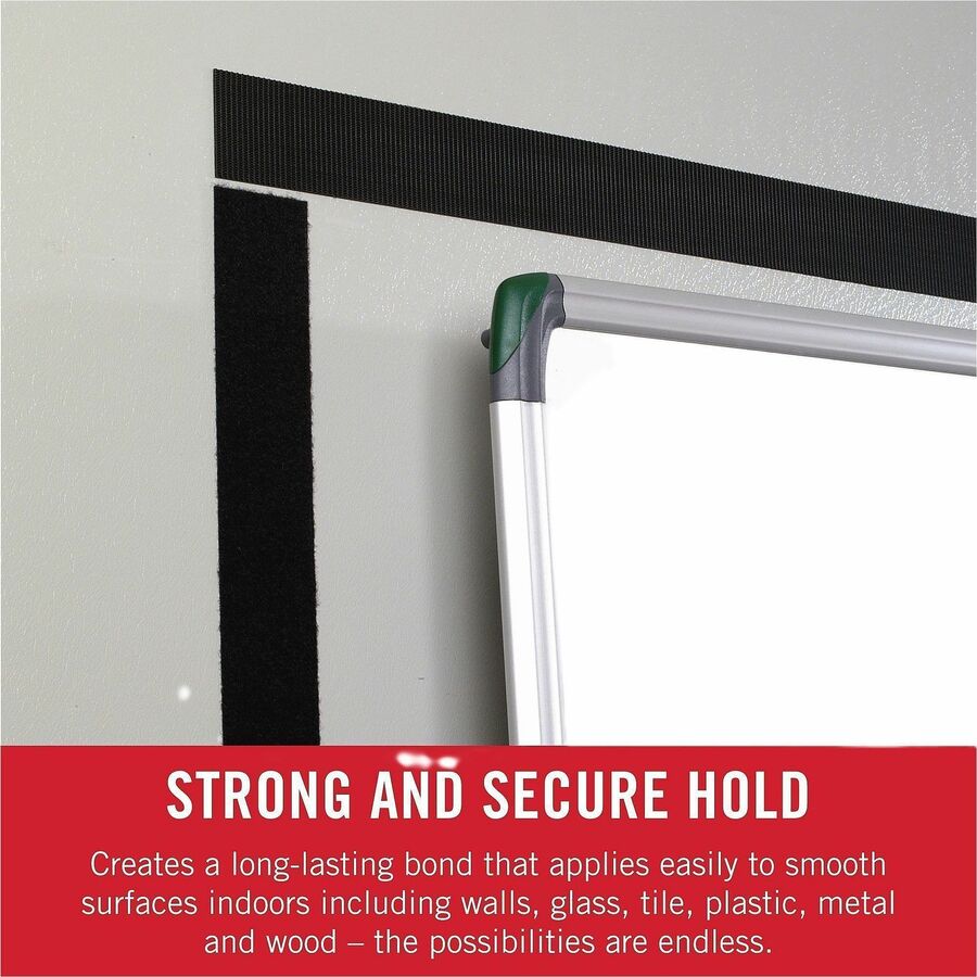 VELCRO&reg; High-Strength Fastener - 25 yd Length x 1" Width - Black - Polyamide - Dust Resistant, Temperature Resistant - For Mounting, Project, Indoor, Nail, Screw, Stainless Steel, Glass, Plastic, Aluminum - 1 Box