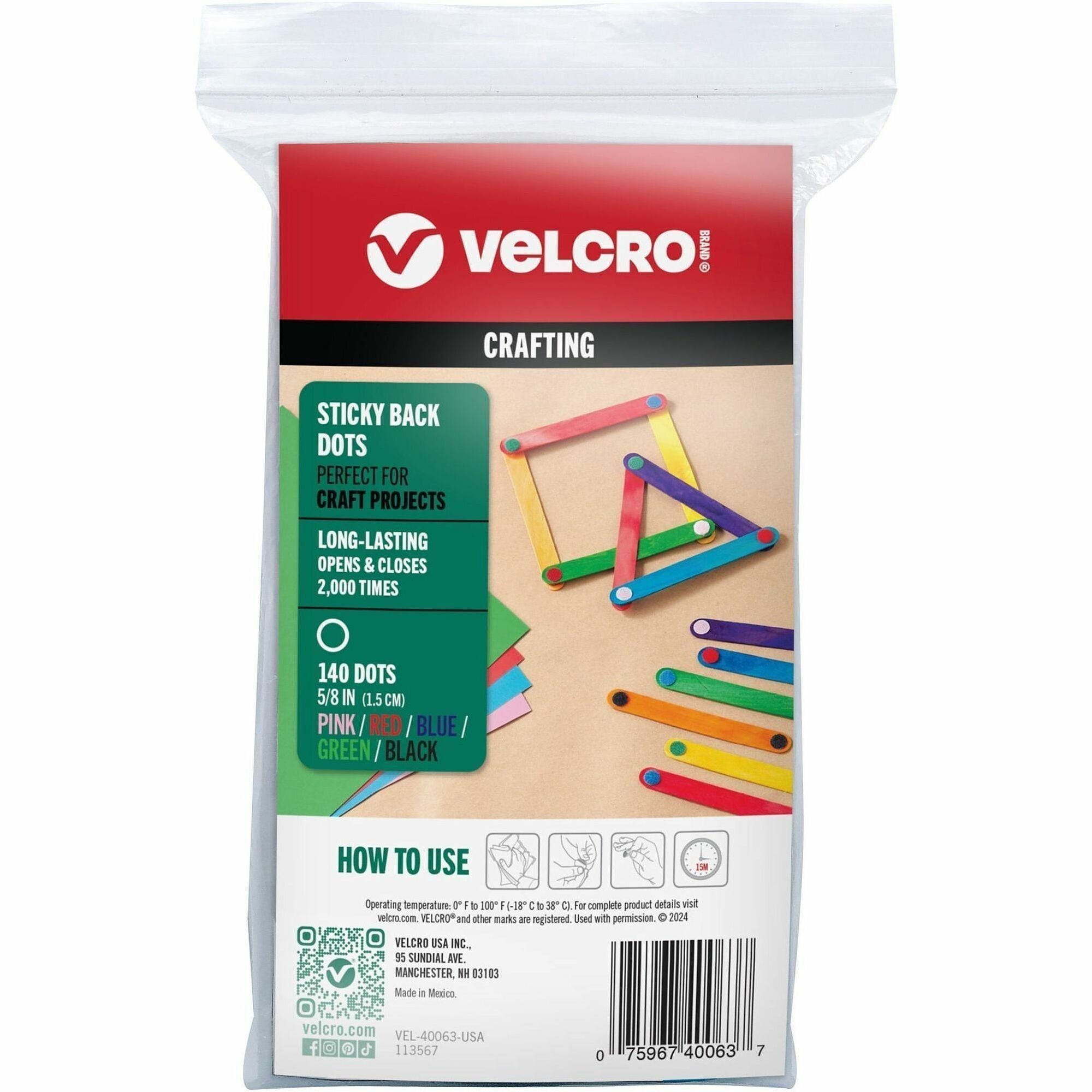 Multicolor - Nylon - For Crafting, Wall, Glass, Plastic, Smooth Surface, Home, School, Office, Project, Indoor - 140 / Pack