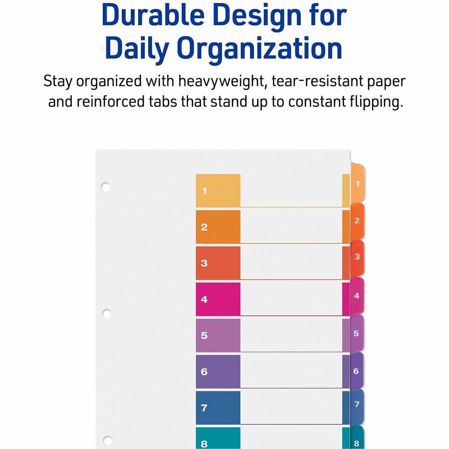 Avery Dividers, 8 Tabs, Ready Index, Multicolor Tabs (11133)