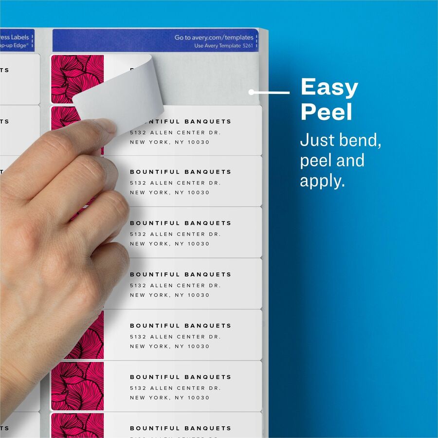 Avery Easy Peel Clear Return Address Labels, 1" x 4", Matte, Permanent Adhesive, Rectangle, Laser Compatible, 20 Labels/Sheet, 50 Sheets, 1000 Labels/Box
